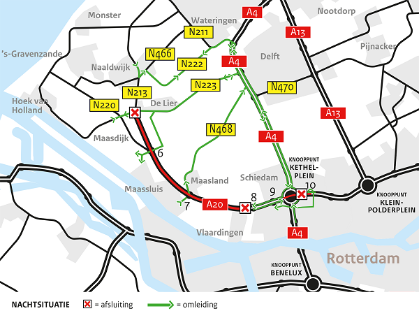 A20 nachtsituatie